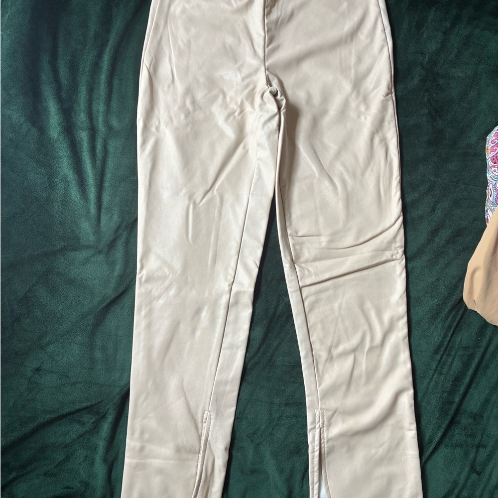 SHEIN Beige Satin Trousers
